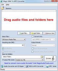 Magic M4A To MP3 Converter main screen