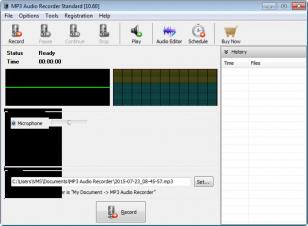 MP3 Audio Recorder Standard main screen