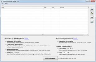 Volume Normalizer Master main screen