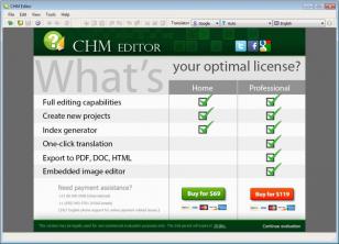 CHM Editor main screen