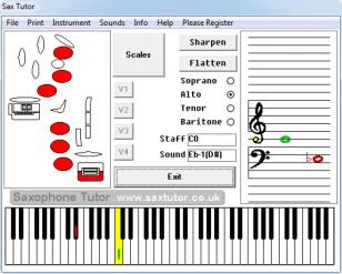 Sax Tutor main screen