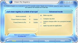 Clean My Registry main screen