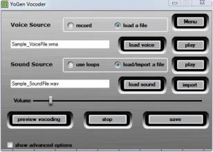 YoGen Vocoder main screen