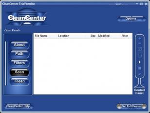 CleanCenter main screen