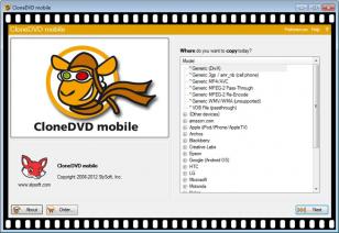 CloneDVD Mobile main screen