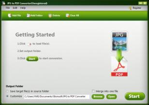 JPG to PDF Converter main screen