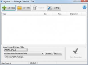 Mgosoft XPS To Image main screen