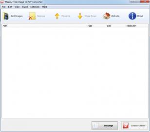 Weeny Free Image to PDF Converter main screen