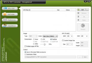XPS To TIFF main screen