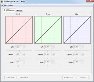 Blackmagic HDLink Utility main screen