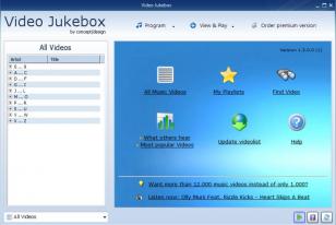 Video Jukebox main screen