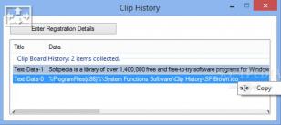 Clip History main screen