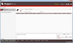 ProjectTimer main screen