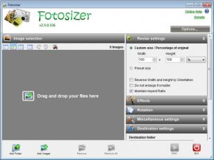 Fotosizer main screen