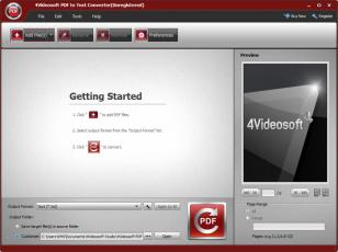 4Videosoft PDF to Text Converter main screen