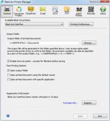 Black Ice Printer Manager main screen