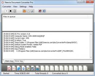 Neevia Document Converter Pro main screen