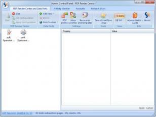PDF Render Center main screen