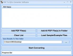 PDF To DjVu Converter main screen