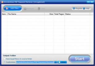 Wondershare PDF Password Remover main screen