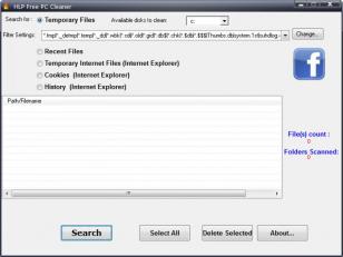 HLP Free PC Cleaner main screen