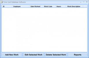 Time Card Database main screen