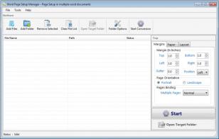 Word Page Setup Manager main screen