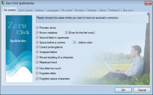 Zero Click Spellchecker main screen