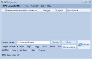 MP3 Converter main screen