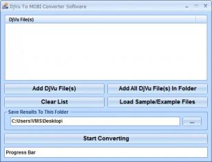 DjVu To MOBI Converter Software main screen