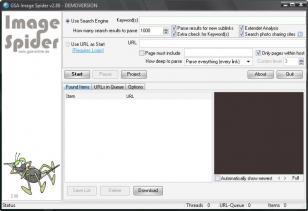 GSA Image Spider main screen