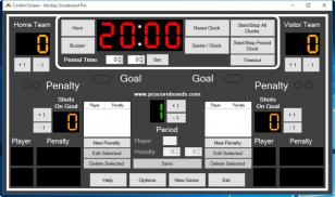 Hockey Scoreboard Pro main screen