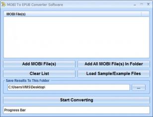 MOBI To EPUB Converter main screen