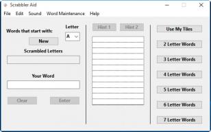 Scrabbler Aid main screen