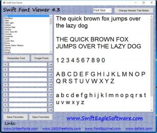 Swift Font Viewer main screen