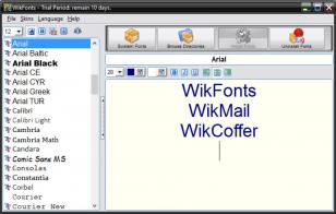 WikFonts main screen