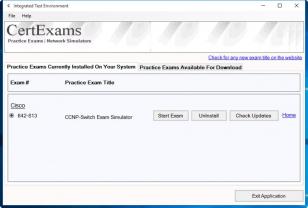CCNP Switch Exam Simulator main screen