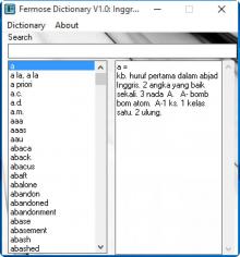 Fermose Dictionary main screen