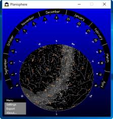 Planisphere main screen