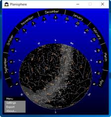 Planisphere main screen