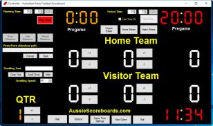 Australian Rules Football Scoreboard main screen