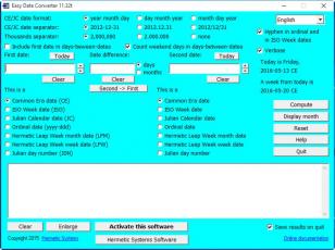 Easy Date Converter main screen