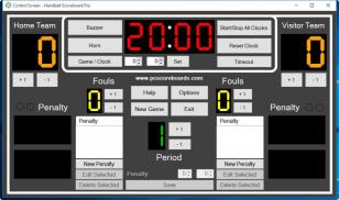 Handball Scoreboard Pro main screen