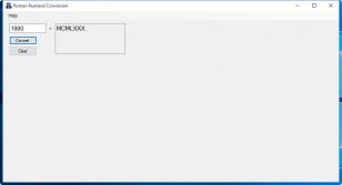 Roman Numeral Conversion main screen