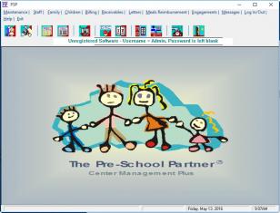 The Pre-School Partner Live main screen