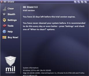 Mil Shield main screen