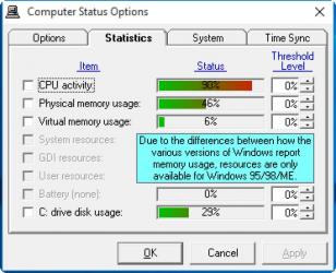 Computer Status Monitor main screen