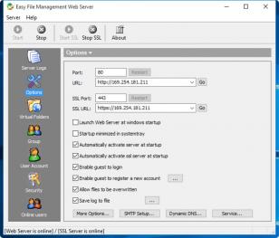 Easy File Management Web Server main screen