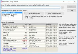 ExpPrint Listing Viewer main screen