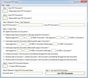 Advanced Pdf Joiner main screen